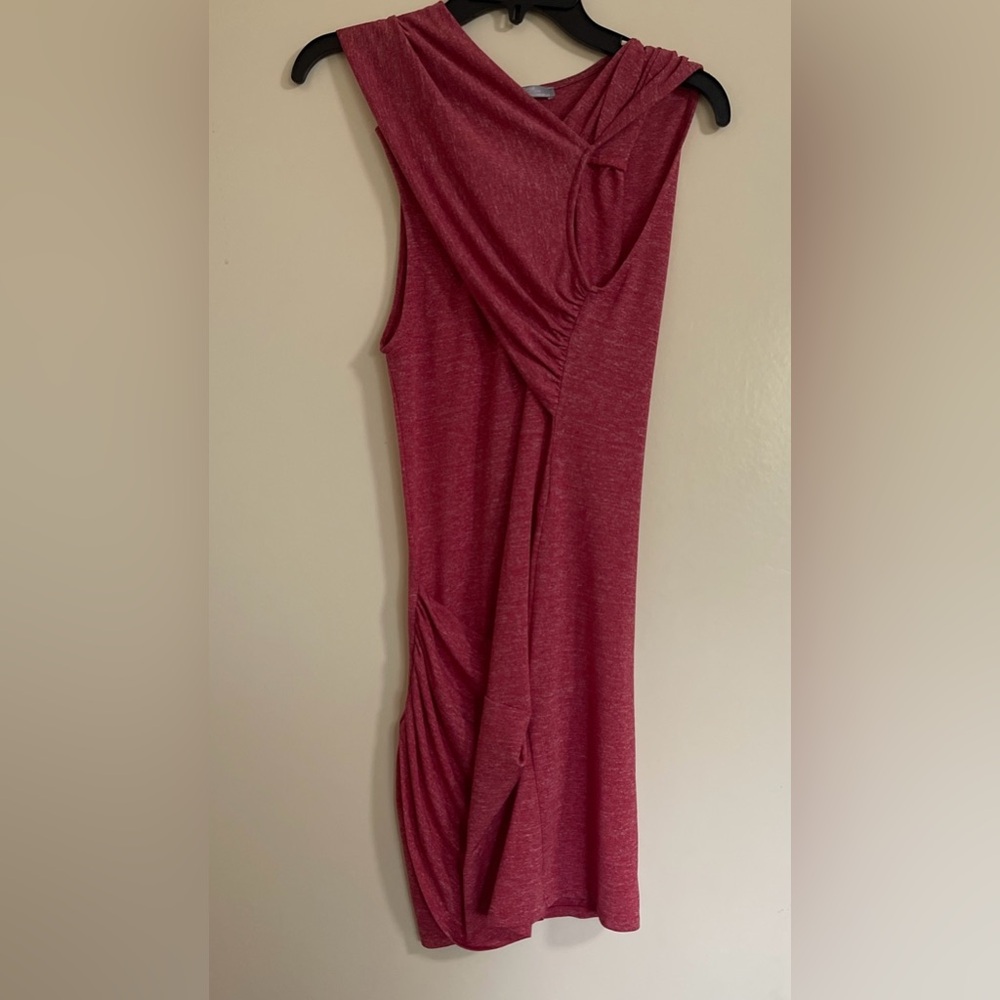 Zara W&B Collection Sleeveless Red A-Line Bodycon Ruched Side Dress Sz M